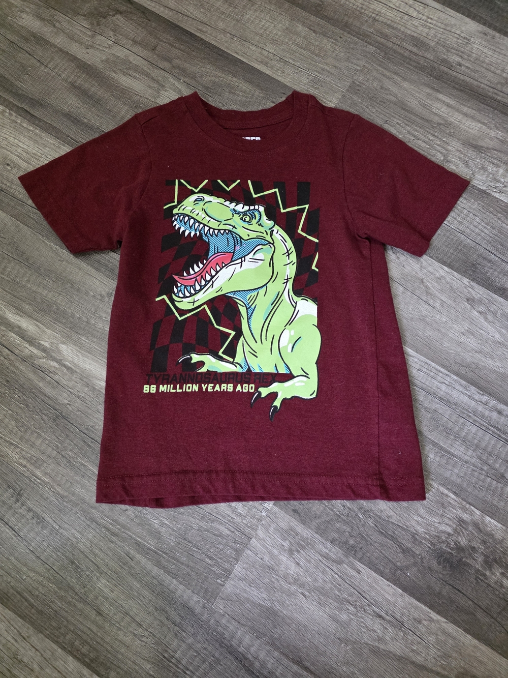 Kids Red Dinosaur Graphic Tee